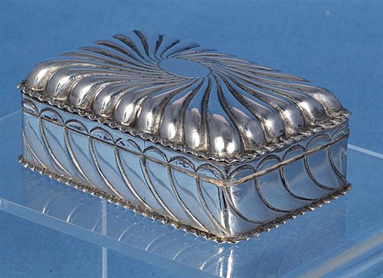 A Victorian silver rectangular trinket box, by Horton & Allday, 4.4oz/138 grams.